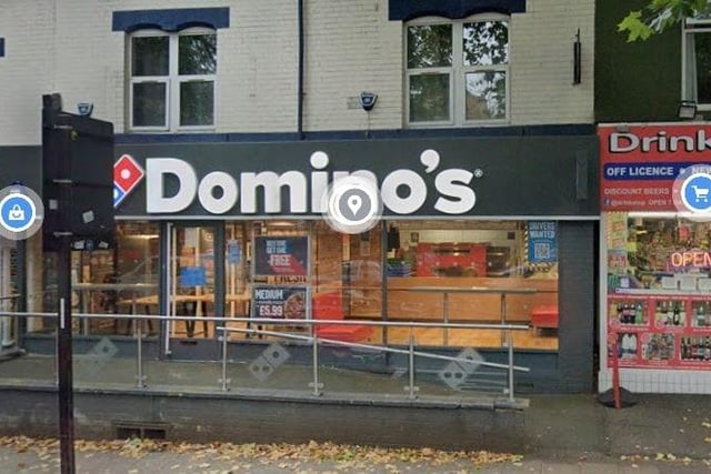 Domino's Pizza on Ecclesall road, was given a five star food hygiene rating.