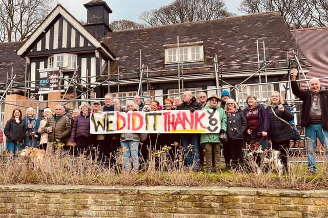 Campaigners celebrating the Rose Garden Cafe reopening in Graves Park Sheffield in December 2022. Picture: Andy Kershaw