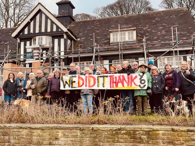 Campaigners celebrating the Rose Garden Cafe reopening in Graves Park Sheffield in December 2022. Picture: Andy Kershaw