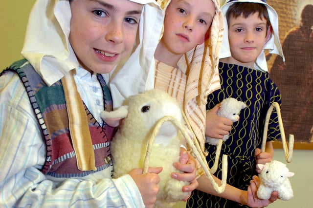 Shepherds, from left, Kyle McKie, aged ten, Jordan Clark, aged 11, and Joshua Ford, aged ten pictured in 2006