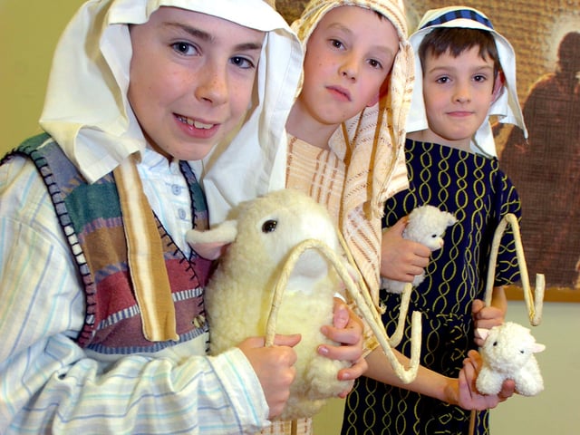Shepherds, from left, Kyle McKie, aged ten, Jordan Clark, aged 11, and Joshua Ford, aged ten pictured in 2006