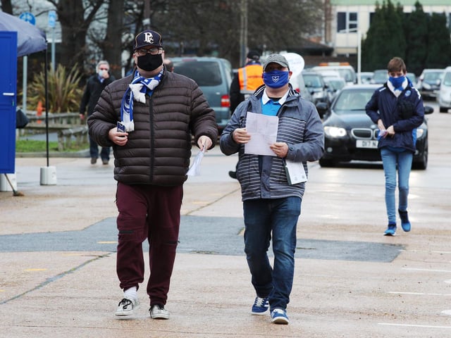 Pompey fans arrive for the first time in 9 months due to Corona restrictions