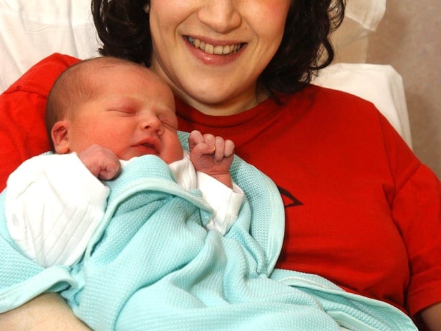 Niamh Kavanagh of Woodseats Road with her baby girl Lealiki (meaning Song of the Wave on the Shore) born at 01.07am on New Year's Day at the Jessop Wing in Sheffield, weighing 8lbs 7oz