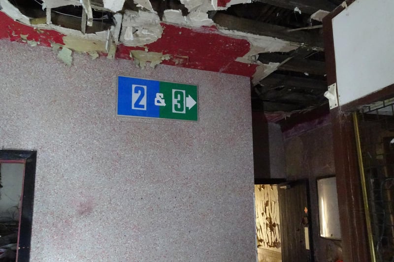 Signs directing patrons to the two downstairs cinemas (Pic: John Murray)