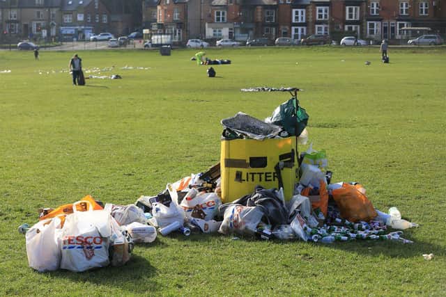 The rubbish clear up at Endcliffe Park. Picture: Chris Etchells