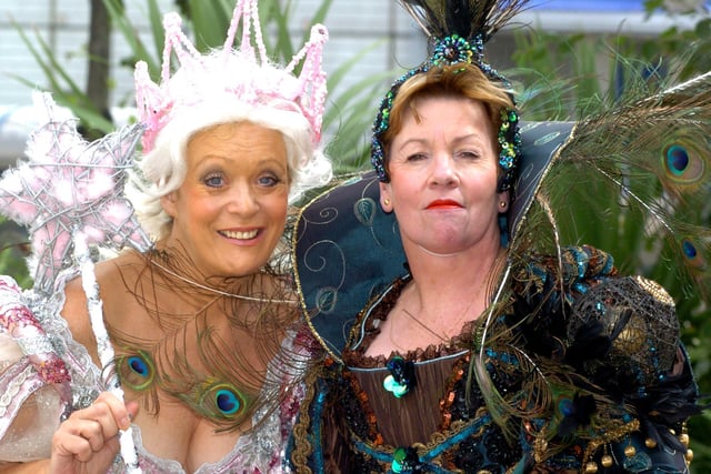 Starring in this 2006 pantomime Sleeping Beauty at Sheffield Lyceum are Sherrie Hewson (Good Fairy), left, and Helen Fraser (Bad Fairy)