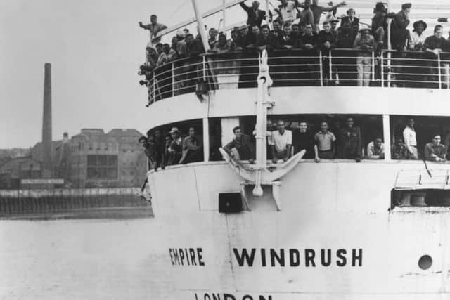 The  Empire Windrush arrives at Tilbury in 1948 with 482 Jamaicans on board, emigrating to Britain