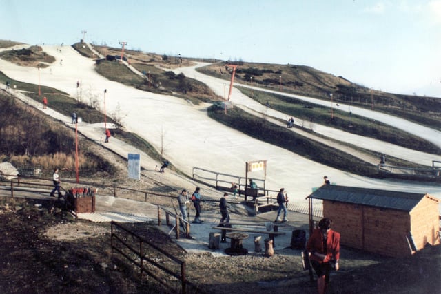 Sheffield Ski Village, Parkwood Springs pictured on 7 January 1992. It was a popular destination for people across the north of England, but closed after a fire in 2012.