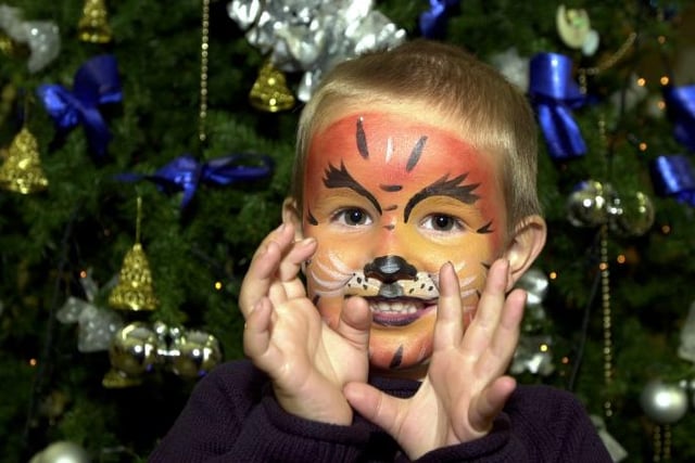 James Farrow aged four had his face painted at the Yorkshire Outlet in 2002.