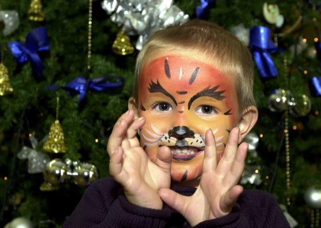 James Farrow aged four had his face painted at the Yorkshire Outlet in 2002.