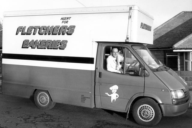 Fletchers agency delivery van stops on Parson Cross estate, Sheffield, 1989