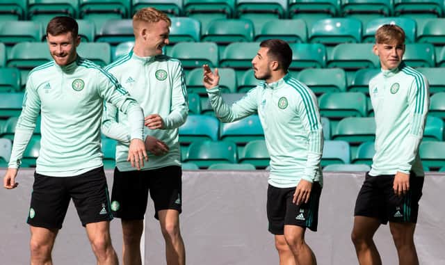 The Celtic squad in training earlier this week before jetting off to Spain. Picture: SNS