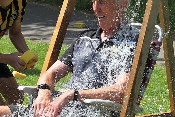 Festival chairman Rob Moffat makes a splash.