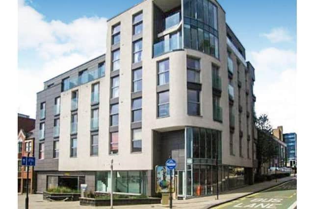 A two-bed flat in this Furnival Street building is on the market with Purplebricks for £137,000. For details visit https://www.purplebricks.co.uk/property-for-sale/2-bedroom-apartment-sheffield-821213