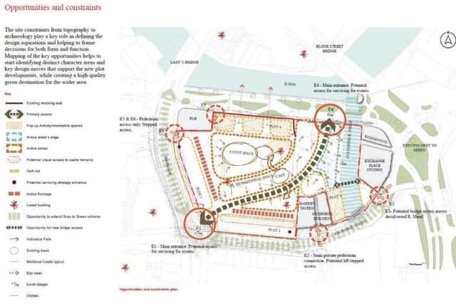 A Sheffield City Council plan showing proposals to revitalise the Castlegate area of the city
