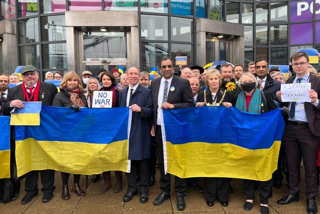 Sheffield councillors held a rally to show their support of the Ukraine but there are questions about the city taking in refugees