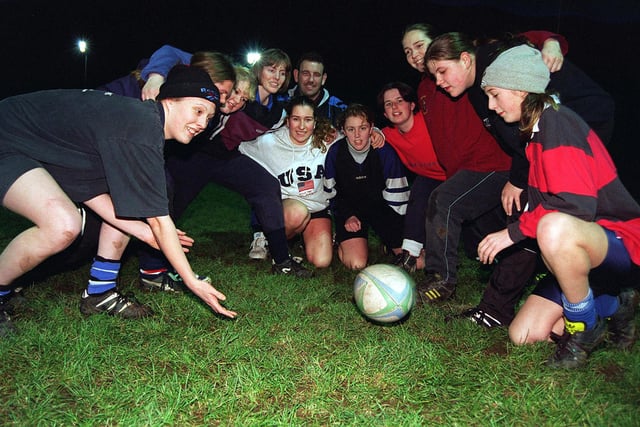 Doncaster Ladies Rugby Team in training, December 1997