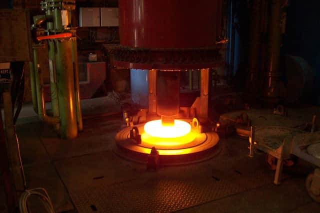 An ingot in the VAR furnace (Vacuum Arc Remelting) furnance at Liberty Speciality Steels Stocksbridge