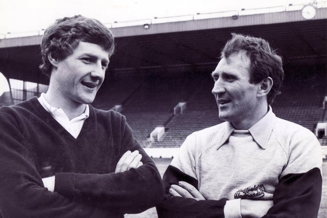Nigel Worthington is welcomed to Hillsborough by Howard Wilkinson after joining the Owls in 1984.
