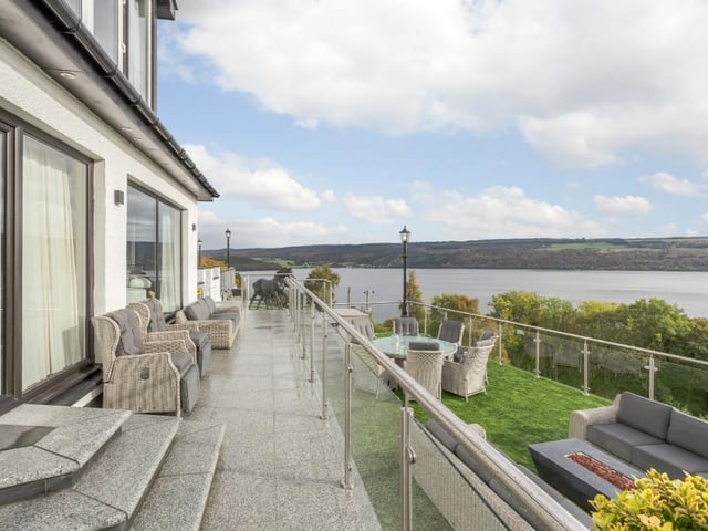 The terraced garden enjoys stunning views over Loch Ness and the surrounding countryside.