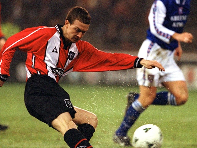 Signed by Dave Bassett in 1995, Beard was an established pro when he helped United lift the trophy. Played for the likes of Kingstonian and Southend after leaving Bramall Lane and had a spell with San Pedro in Málaga before moving into coaching. Now manager at Eastbourne Borough