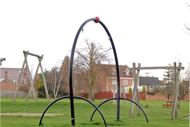 The 'giant penis' playground swing in  Doncaster. (Photo: Marie Caley).