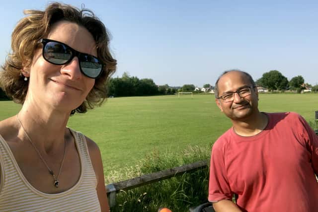Dr Jo Maher and Dr Girish Vaidya on an e-bike ride