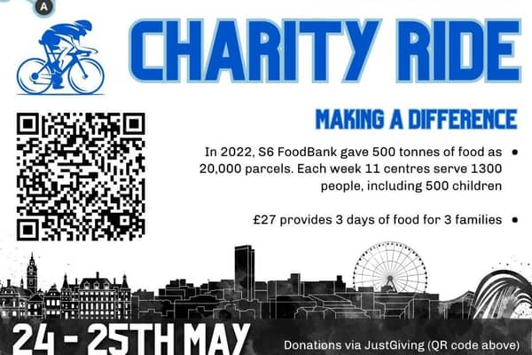 An epic charity ride will raise funds to support Sheffield S6 Foodbank