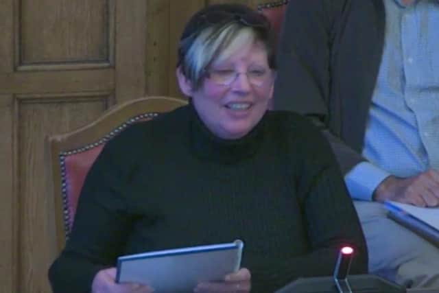 Westfield resident Dawn Groundwell speaking at a Sheffield City Council planning committee meeting to object to proposed changes by Abbey Glen laundry
