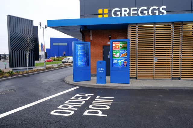 A look around the brand new Greggs Drive Thru store on the Meadowhall Retail Park in Sheffield which opened on December 20, 2021 and offers customers the chance to eat in, drive-thru or click & collect all their favourite Greggs snacks.