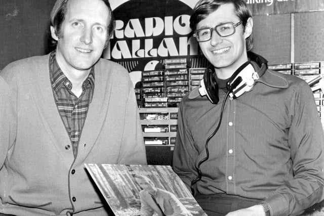 Frank Carpenter with George Hamilton IV at Radio Hallam, Sheffield, March 1976