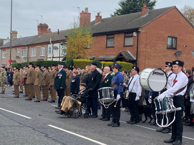 The parade halted in front of the war memorial for two minutes of silence followed by wreath laying.