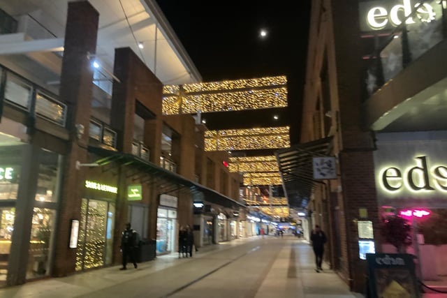 Christmas decorations are up at Gunwharf Quays