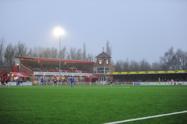 The New Manor Ground in the winter mist.