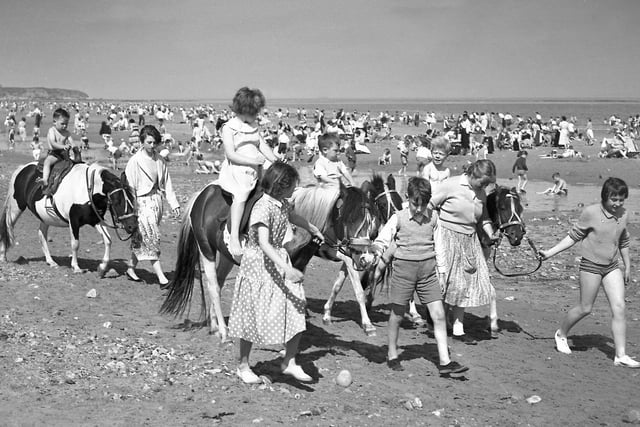 These children were enjoying their pony ride at Seaburn in August 1956.