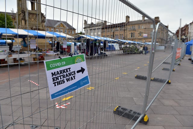 Mansfield Market open again after lockdown measures are eased.