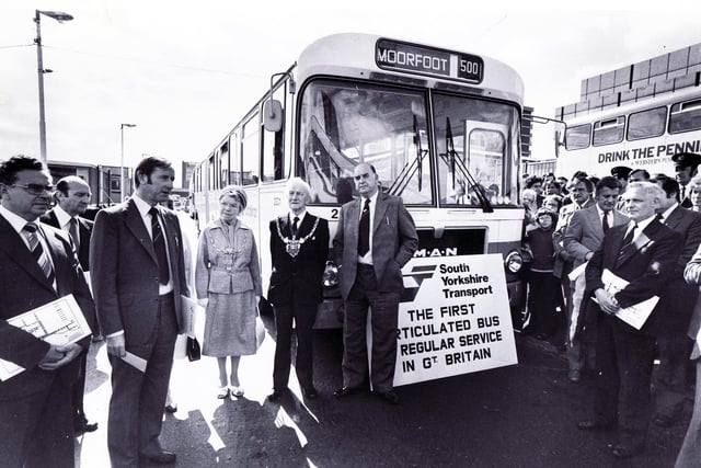The launch of the bendibus service in Sheffield in 1981
