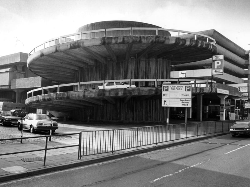 The gone, but never forgotten, Tricorn Centre was demolished in 2004. But there still remains many of us with fond memories of whizzing around the circular road to head into the carpark!
Pictured: The Tricorn's parking area in November 1988.The News PP4180