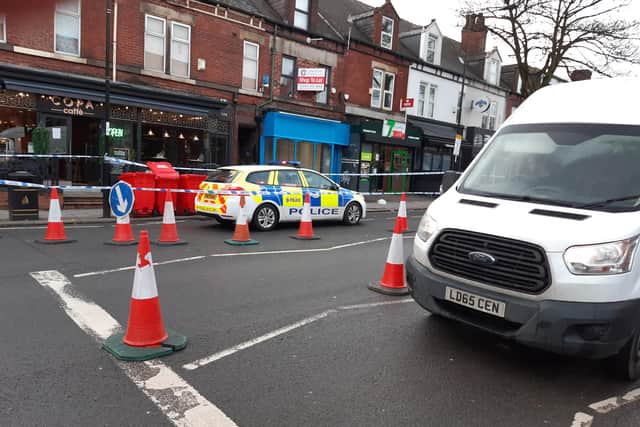 This was the scene on Ecclesall Road this morning as police continued their investigations into a serious incident early this morning.