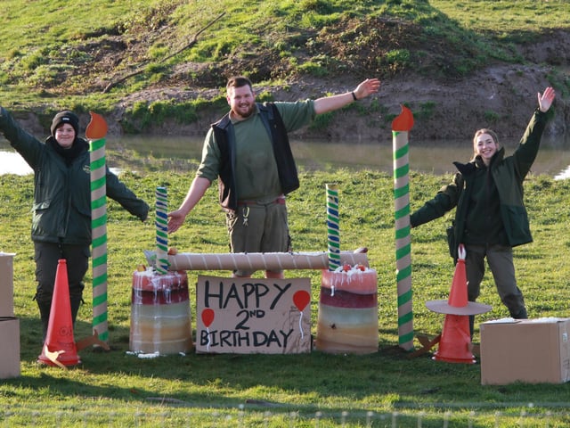 Yorkshire Wildlife Park staff helped the animals celebrate