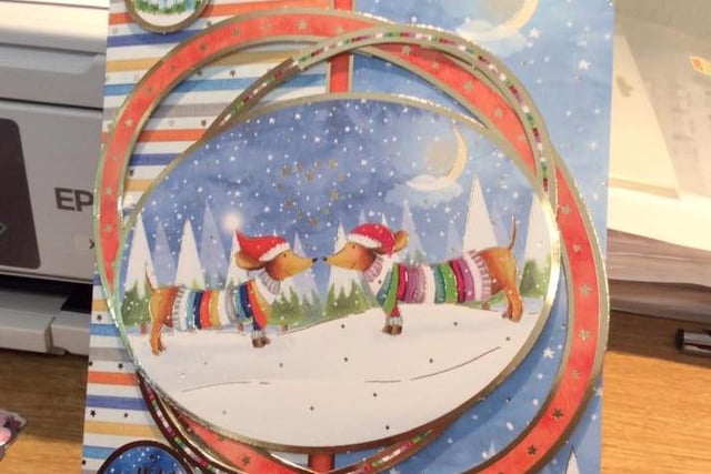 Carol Ann Tingle has been looking ahead to what we hope will be a much happier time by making Christmas cards.