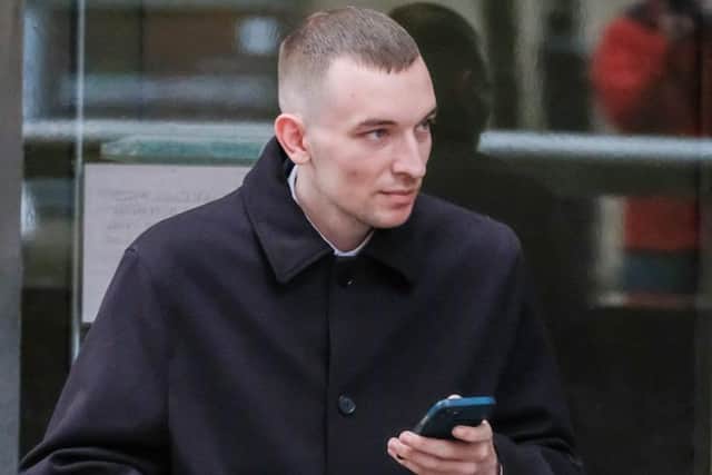 Pictured is Arron Hartigan, aged 25, of Stocksbridge, Sheffield, who has denied manslaughter and has also pleaded not guilty to conspiring to commit a robbery and to having an imitation firearm with intent to commit a robbery.