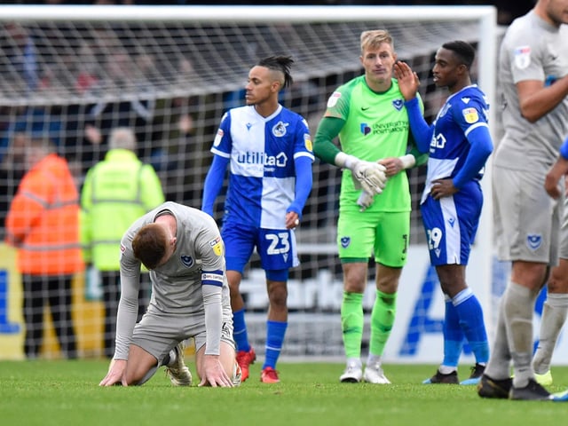 Pompey were 2-0 up at Bristol Rovers and had been the better side. However, they'd spurn their lead and drew 2-2.