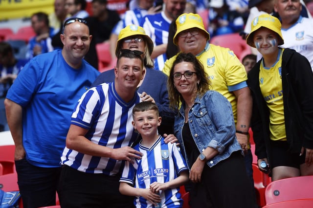 Owls fans at Wembley at the 2023 play off victory over Barnsley.   Pic Steve Ellis