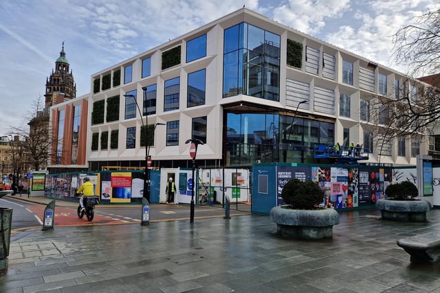 This picture shows how the former Gaumont site looks today, with a new frontage fitted as part of the Heart of the City Project, including a 'green wall'. Picture: David Kessen, National World