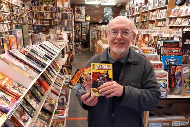 Dave Bromehead, owner of sci-fi book and comic shop Sheffield Space Centre, has been here since 1986.