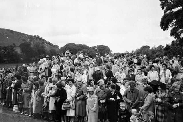 The crowds waiting to catch a glimpse of the Royal party, July 1962.