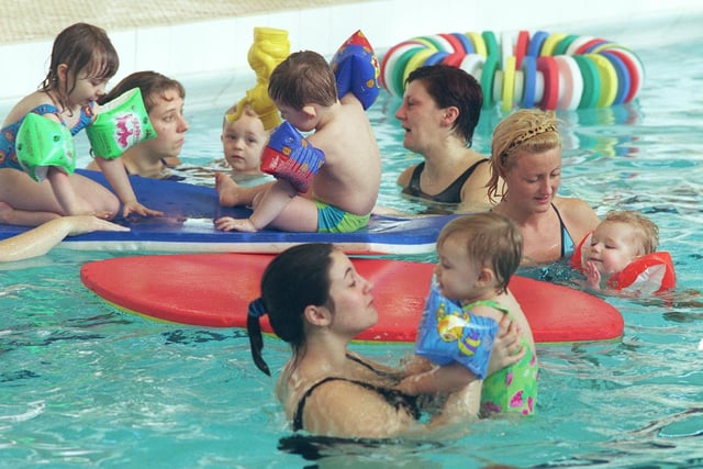 Pictured at Chapeltown Swimming pool,  at Swimming Lesson for babies in 2000. Seen  are some of the young children getting  lessons in the water.