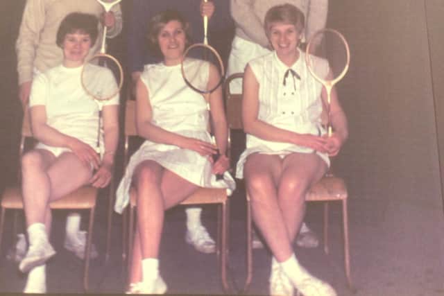 Bill, back left, in a mixed league badminton team