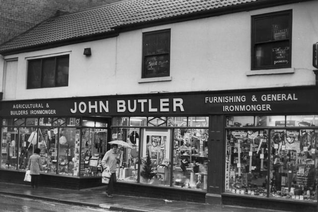 John Butler shop in Silver Street on a rainy day in 1983.